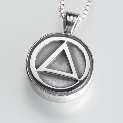 sterling silver alcoholics anonymous serenity symbol cremation pendant necklace